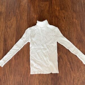 SHEIN Cream Ribbed Turtleneck Knit Top